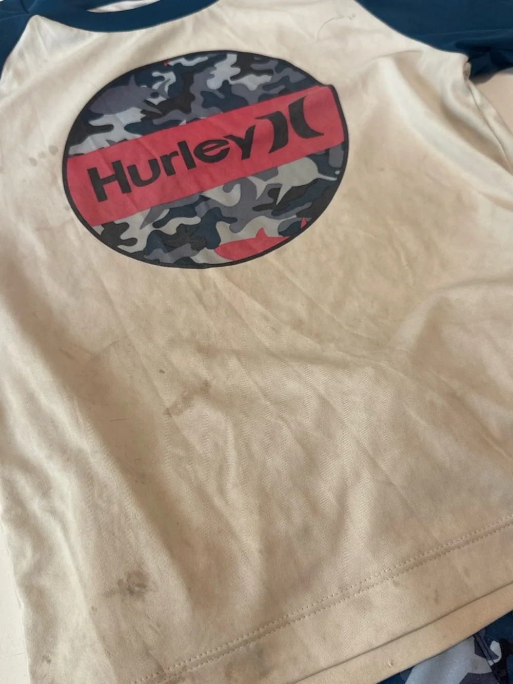 Hurley Boys' 2-Piece swim Sets with Camo Logo - Blue & Cream